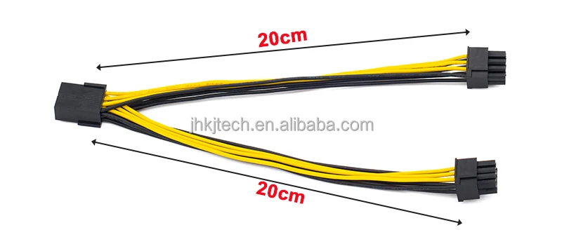  PCIe 8 Pin до 2X8 (6 + 2) PCI Express адаптер питания PCIE Y-разветвитель Удлинительный кабель 18awg 20