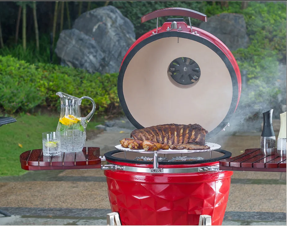 MCD 15Inch Kamado Diamond Charcoal BBQ New Original Barbecue Grill Stainless Steel For Roasting Meat BBQ Fish Grill  wh