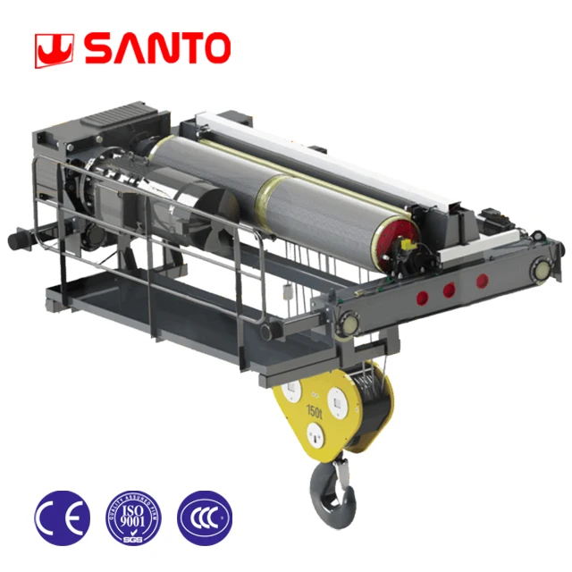 European Standard Double Girder Overhead Crane With Trolley Hoist and Open Winch Hoist