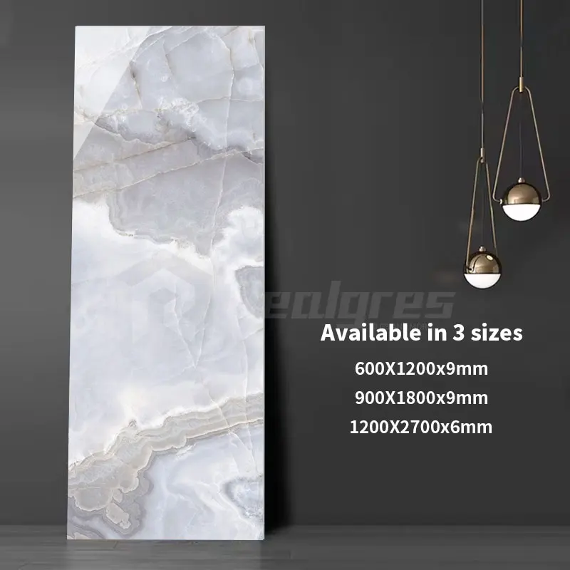 Realgres Blue Sintered Stone Porcelain Tiles With Marble Aesthetics for Walls and Floors Large Format Porcelain Slabs