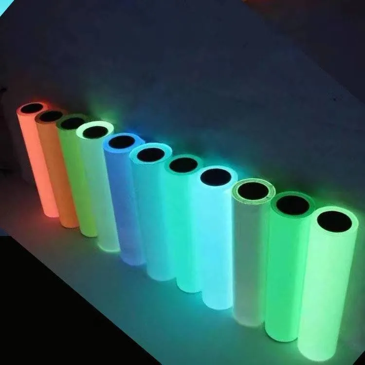 micro prismatic UV inkjet printable long afterglow roadway signs glow in the dark reflective luminous vinyl film sheet sticker