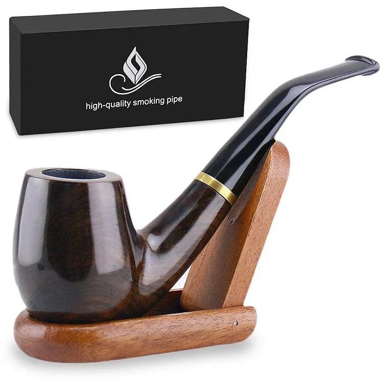 Customized Solid Wood Leopard Print Pipe Portable Washable Detachable Smoking Pipes