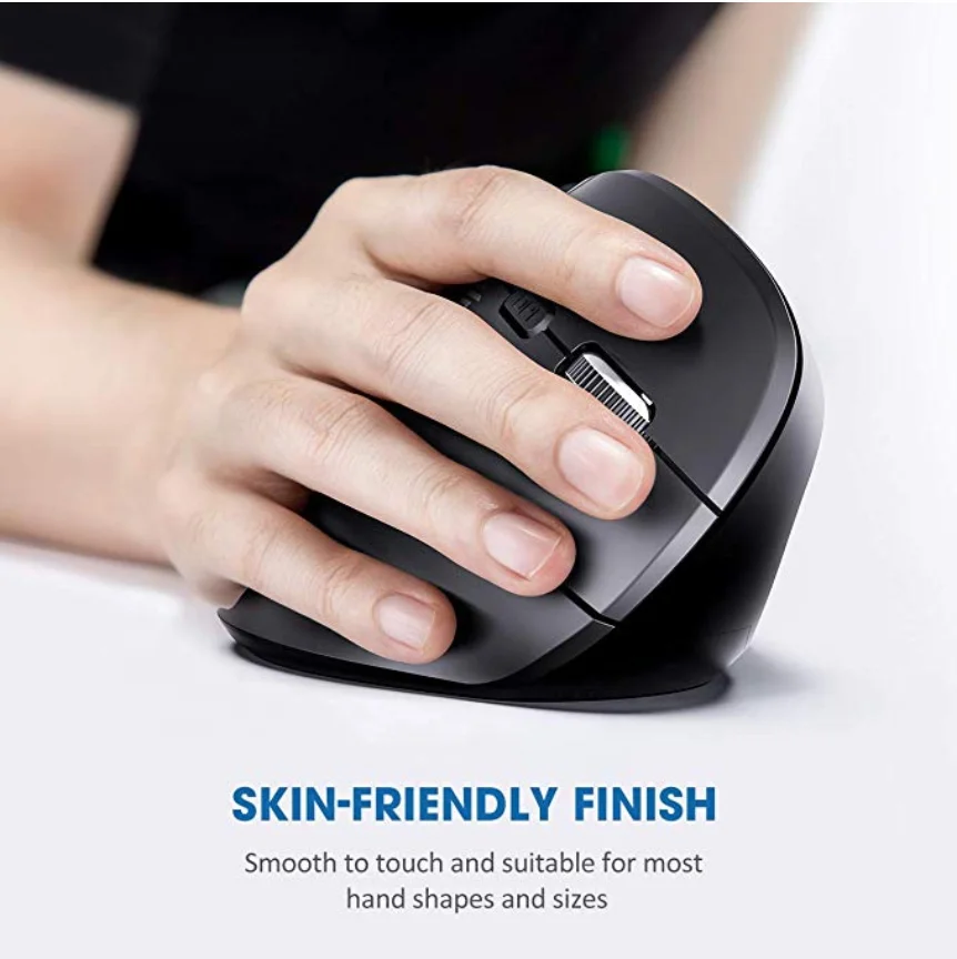 2019 New Arrival Ergonomic Vertical Wireless Mouse 2.4G USB Portable Optical Mouse-Reduce Wrist Pain, 6 Buttons 4 Adjustable DPI