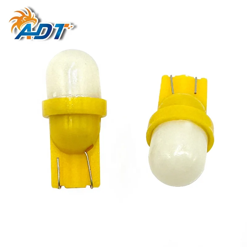 ADT Slow Blink 4 seconds 2 leds 2835 SMD with 10mm diameter frosted cover #555 T10 Amber 6.3V AC Pinball LED Bulbs