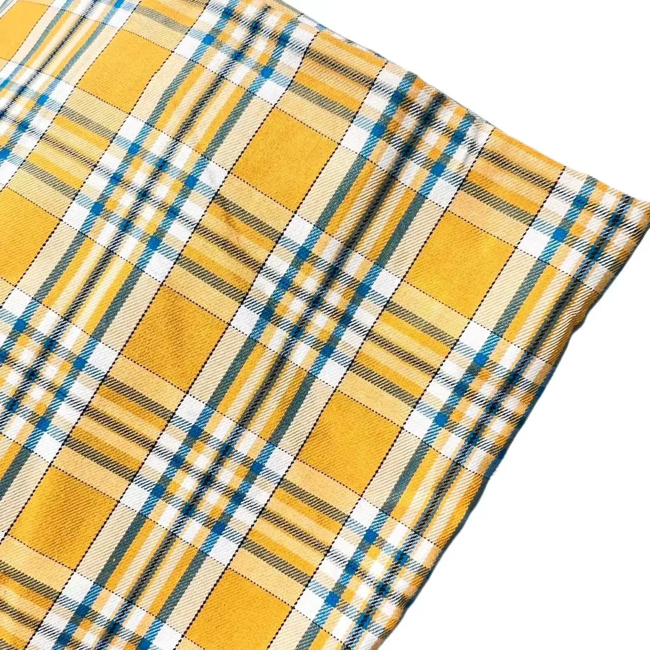 Customized cool feeling stretch cotton nylon elastane plaid for casual shirts