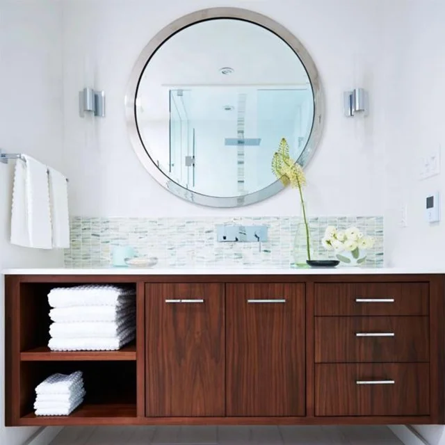 Customized Classical European Commercial Double Sink Bathroom Vanity Units
