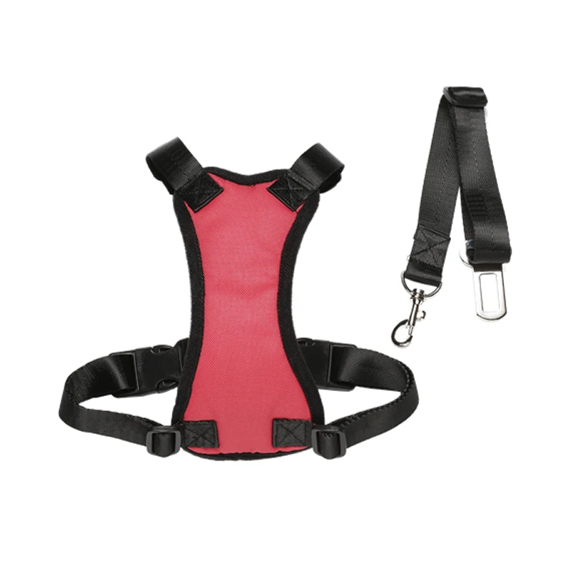 Adjustable ecofriendly wholesale custom logo comfort soft nylon padded pet chest strap car seat safety small dog harness