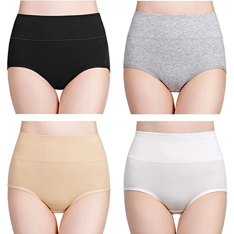 celana wanita Womens High Waisted Cotton Underwear Ladies Soft Full Seamless Underwear Breathable Briefs Panties