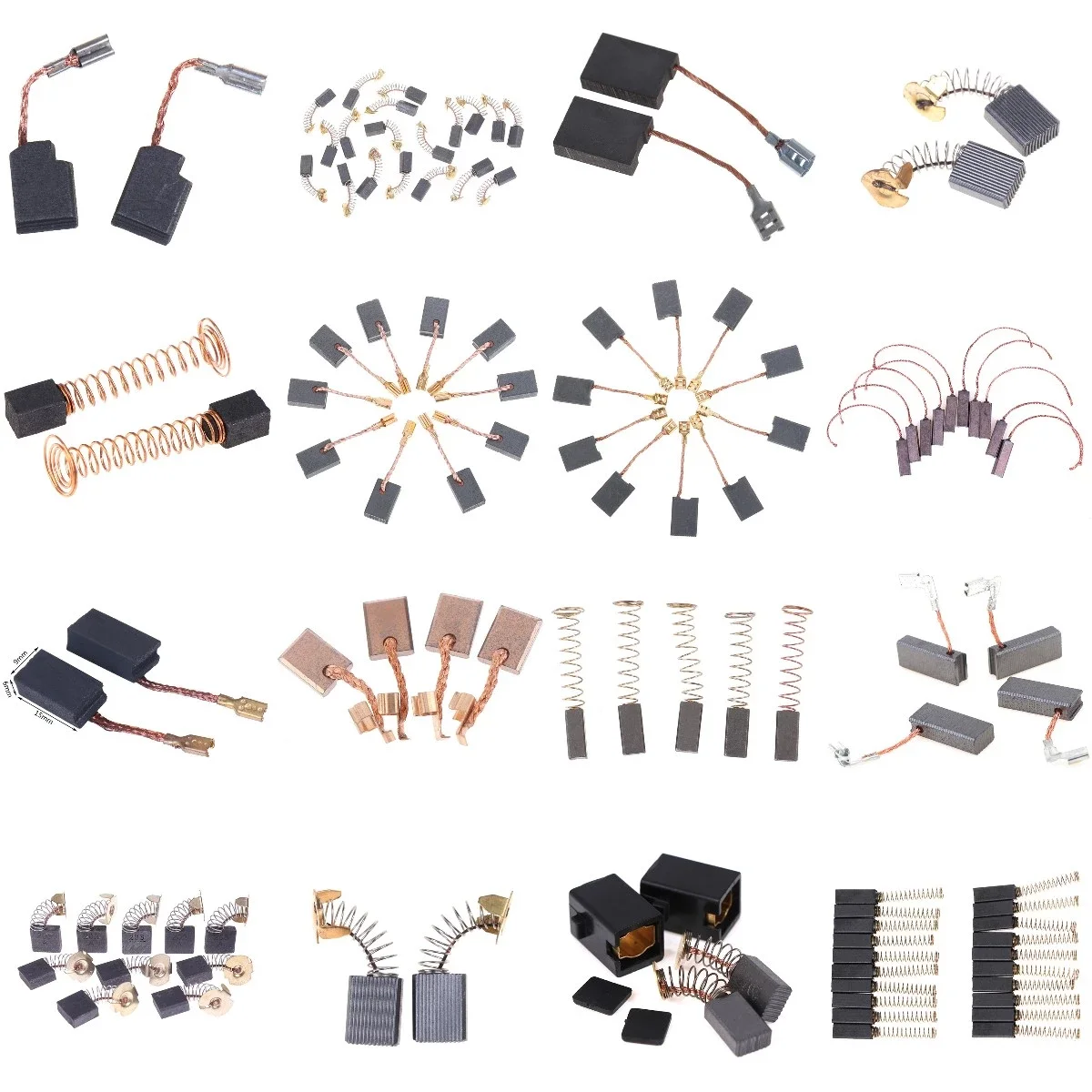 Graphite Copper Motor Carbon Brushes Set Tight Copper Wire for Electric Hammer/Drill Angle Grindern New
