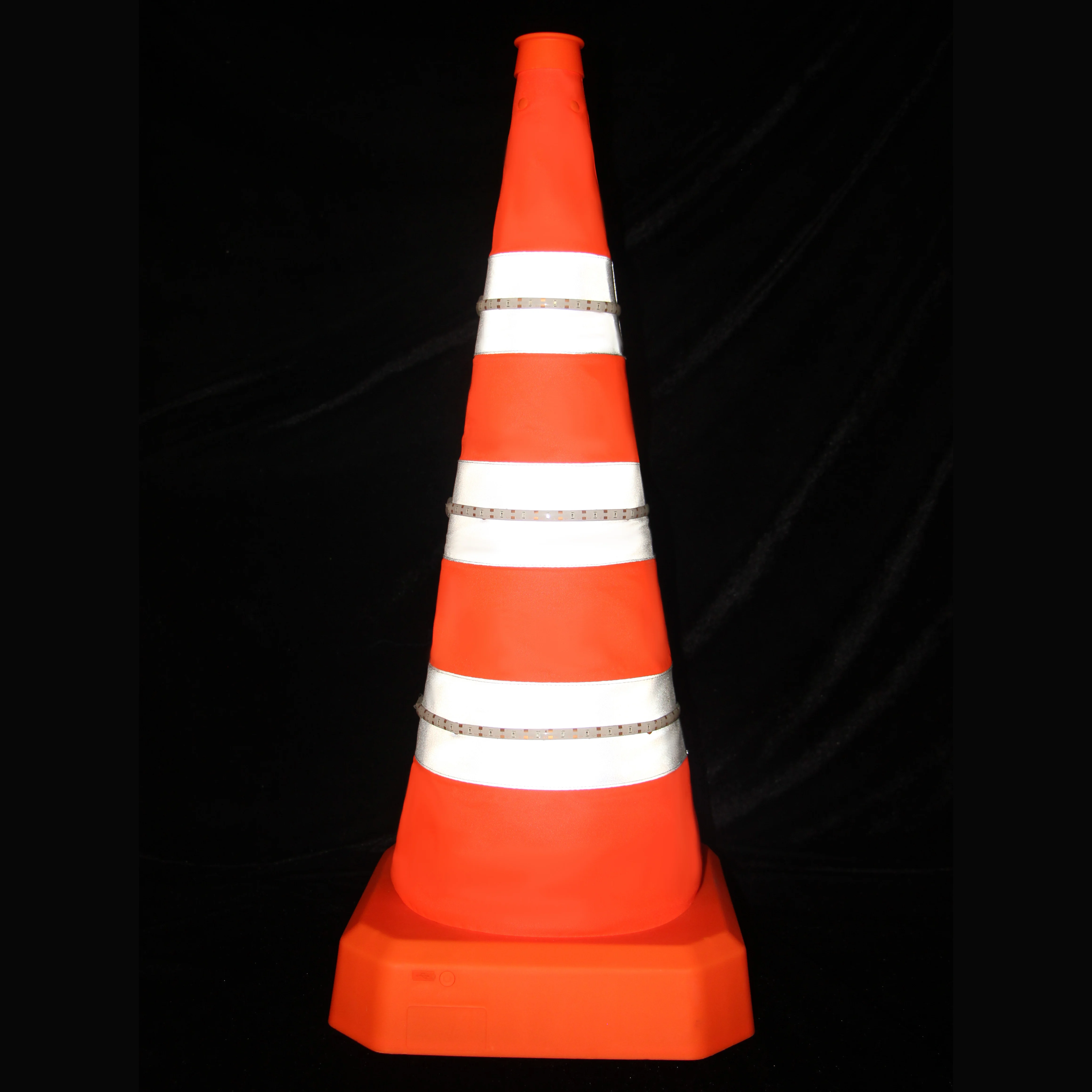 Custom hi vis remote control fold transit road cones LED flashing collapsible traffic safety cone