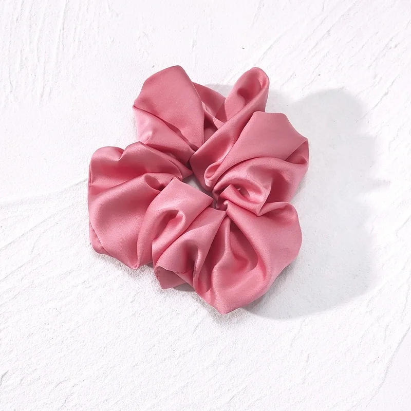 B.PHNE Custom Color Logo fluffy large elastic hair bands satin scrunchies silk satin ponytail women for hair