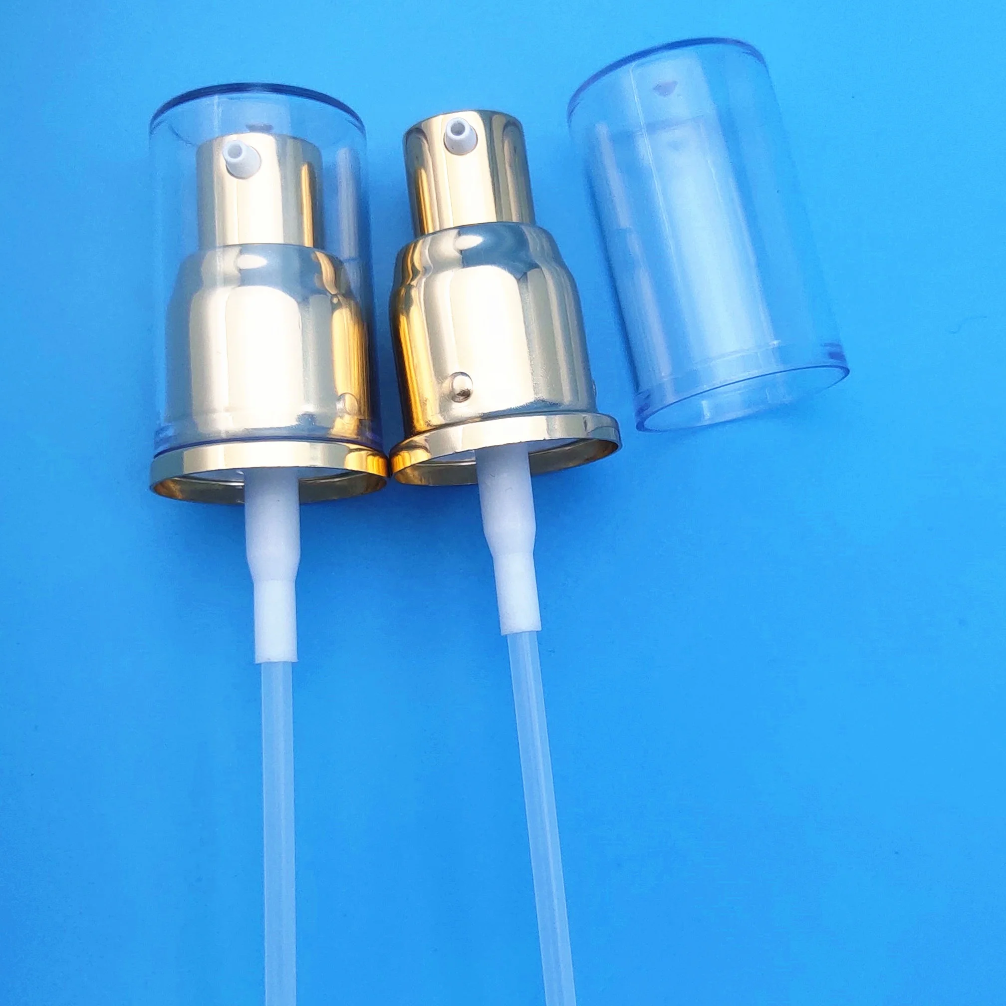 20/410 metal cosmetic cream lotion pump with a plastic lid