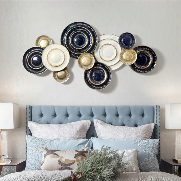 Lobby and Gallery Bright Glaze Iron Vintage Abstract Wall Hanging Art Decoration