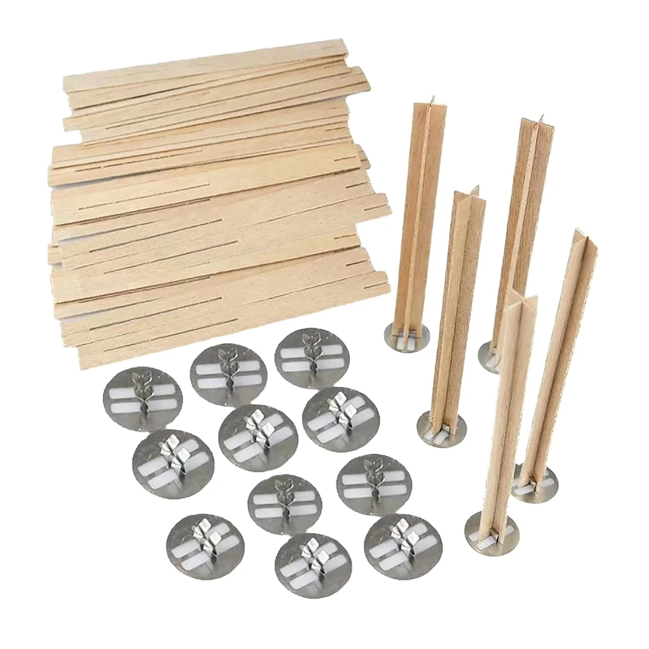 Wholesale DIY  Cross X Wood  Candle Wicks With Fixing Base Holder