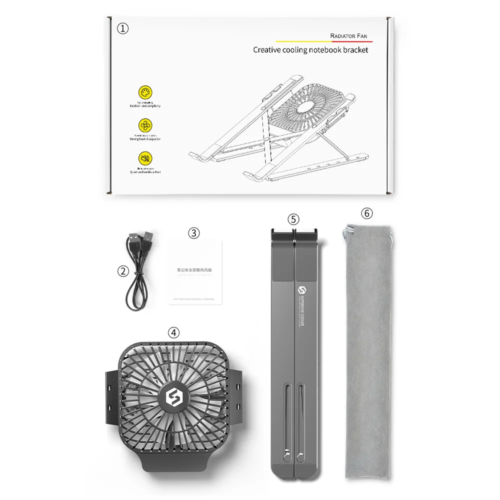 
2020 Laptop Stand With Fan Notebook Holder Foldable Laptop Stand 