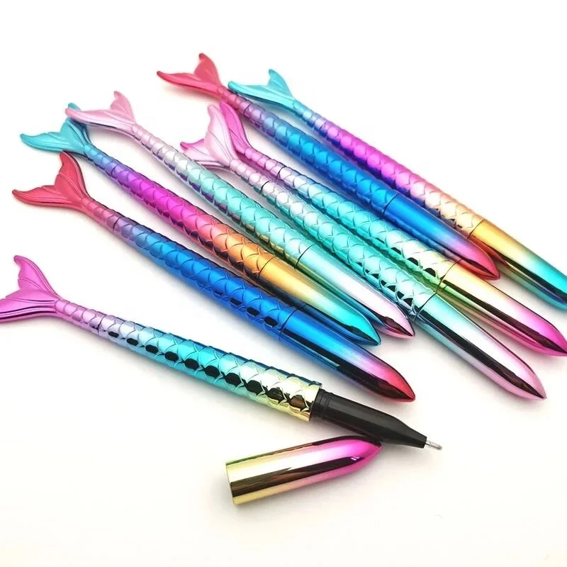 creative lovely Office Stationery Gift Pen Rainbow Color Body Cartoon Mermaid gel Pen For Kids