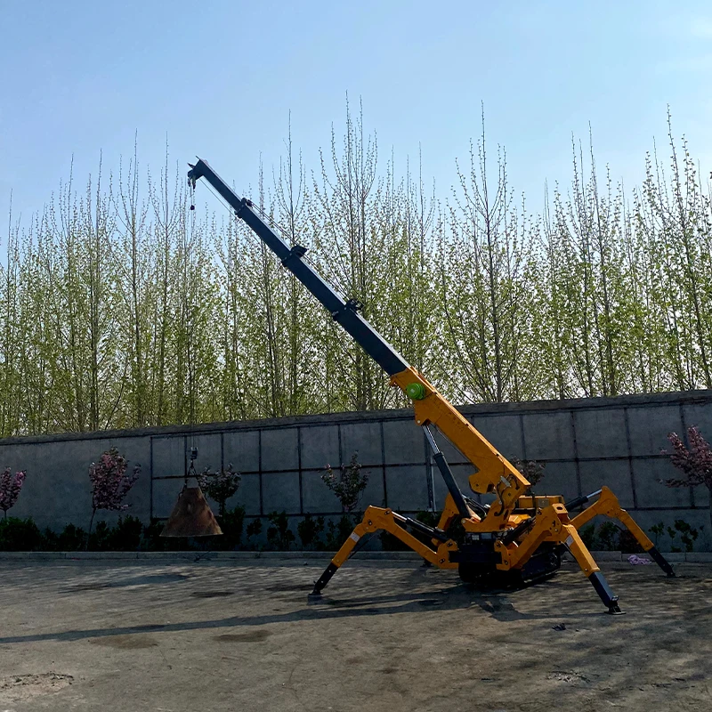 Shandong  Mini Spider Crane 3 ton 5 ton 8ton long knuckle boom hydraulic fly jib mini crawler spider crane for sale