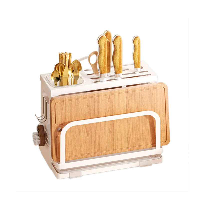 Kitchen Knife Fork Chopsticks Holder Pot Cover Rack Multifunctional Knife Block