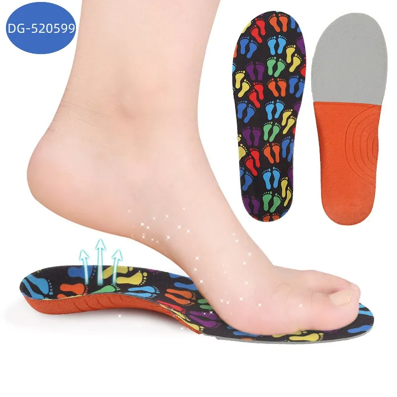 BDE Hot Selling Children Half Arch Support Cushion Sweat-Absorption Flat Insoles EVA Material Foot Orthopedic Free Cut for Kids