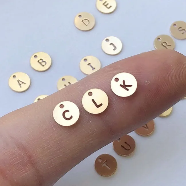 14K Gold Filled Jewelry  Fashion 26 Initials Letter Charms Alphabet Pendant for Bracelets Jewelry Making