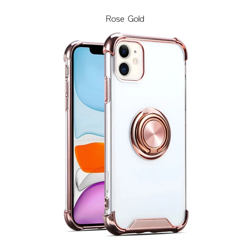 
Fashion Luxury Shockproof With Ring Kickstand Electroplating TPU Phone Cases For iPhone 7/8 X XS XR Max 11 12 Pro Max Case 