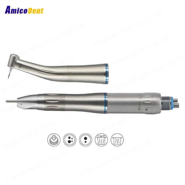 Inner Water Spray Low Speed Handpiece Kit 3 in 1 with Push Button 4 holes or 2 holes Dental Slow turbine set Internal water