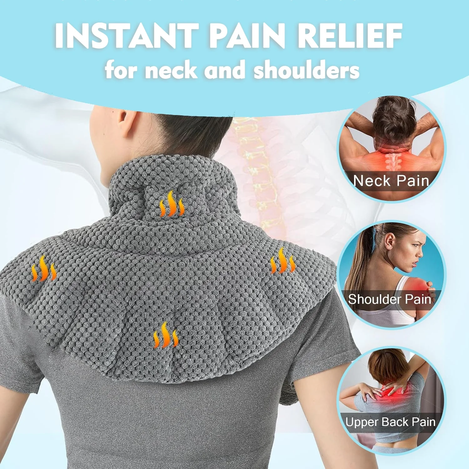 microwavable shoulder heating pad heated neck wrap microwavable wheat bag lavender therapy heat pack pain relief and relaxation