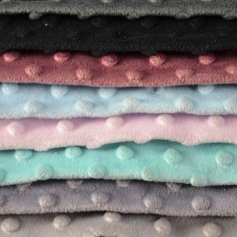 Wholesale 100% Polyester Velvet Fleece Soft Minky Dot Fabric For Baby Blankets
