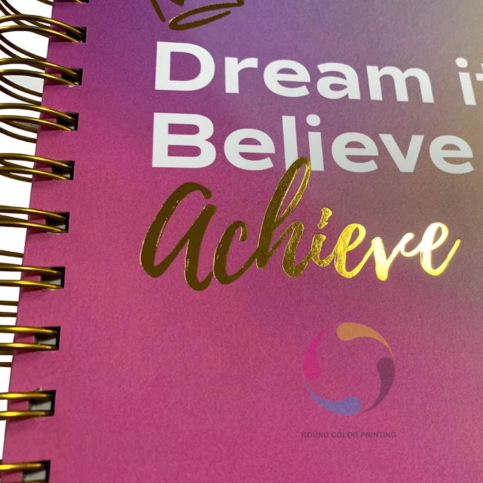 2023 Wholesale Custom Gold Luxury Spiral Bound Blank Linen Fabric Wedding Planner Book Stand Set