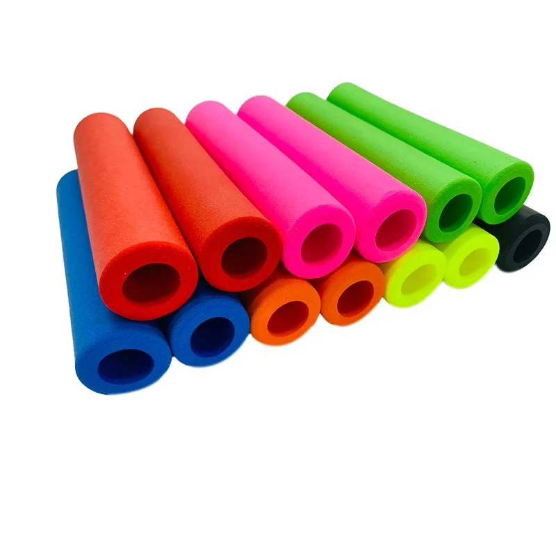 Haoqi oem pro 18mm hand bar white pink red rubber pu eva soft rock for dir oversized mountain bike small bike grips