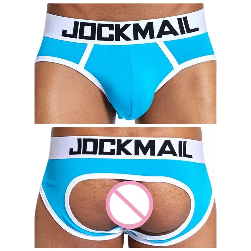 JOCKMAIL Men open crotch pants wholesale in stock Quality modal boxer briefs Sexy sissy back hollow underpants