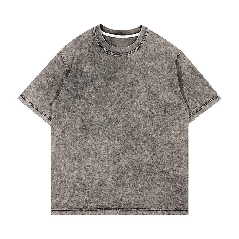 Custom Men Clothing Manufacturers Faded Graphic Vintage Washed T Shirts Black Printed Acid Wash T Shirt Oversized Tshirt for Men