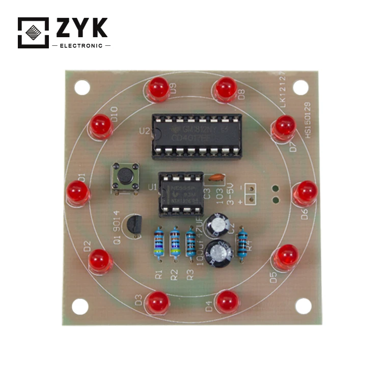 High Quality DIY Electronic LED Flashing Wheel of Fortune Kit Factory Wholesale Price
