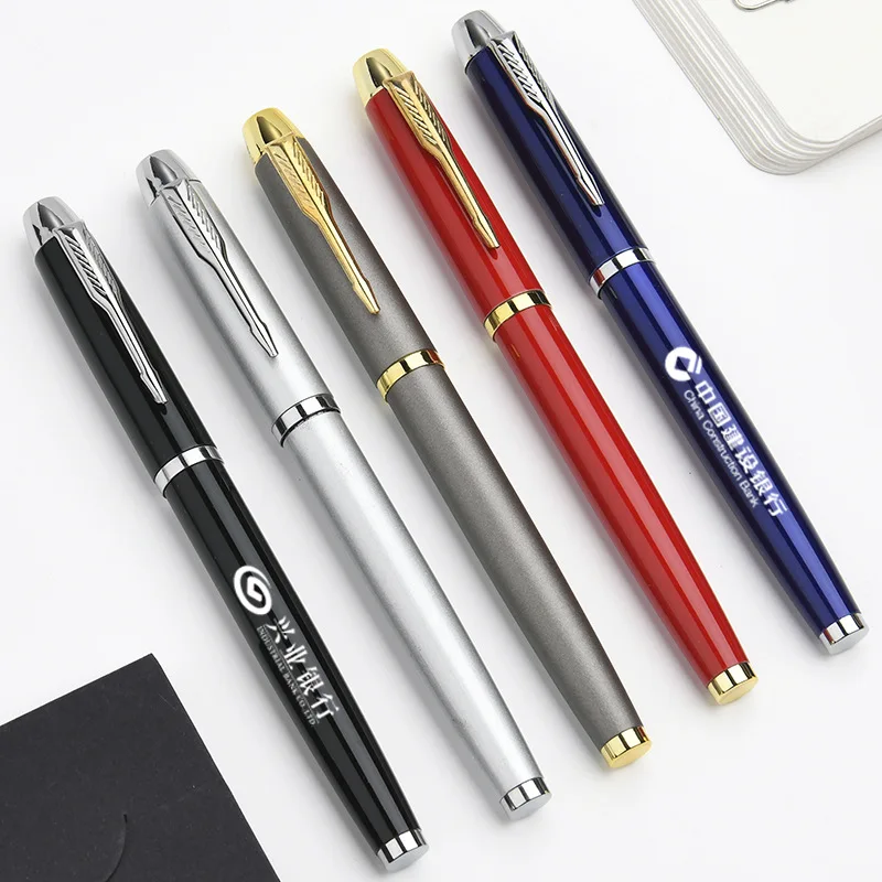 Luxury High-end business gift signature metal pen enterprise custom LOGO lettering advertising ink pen gift set