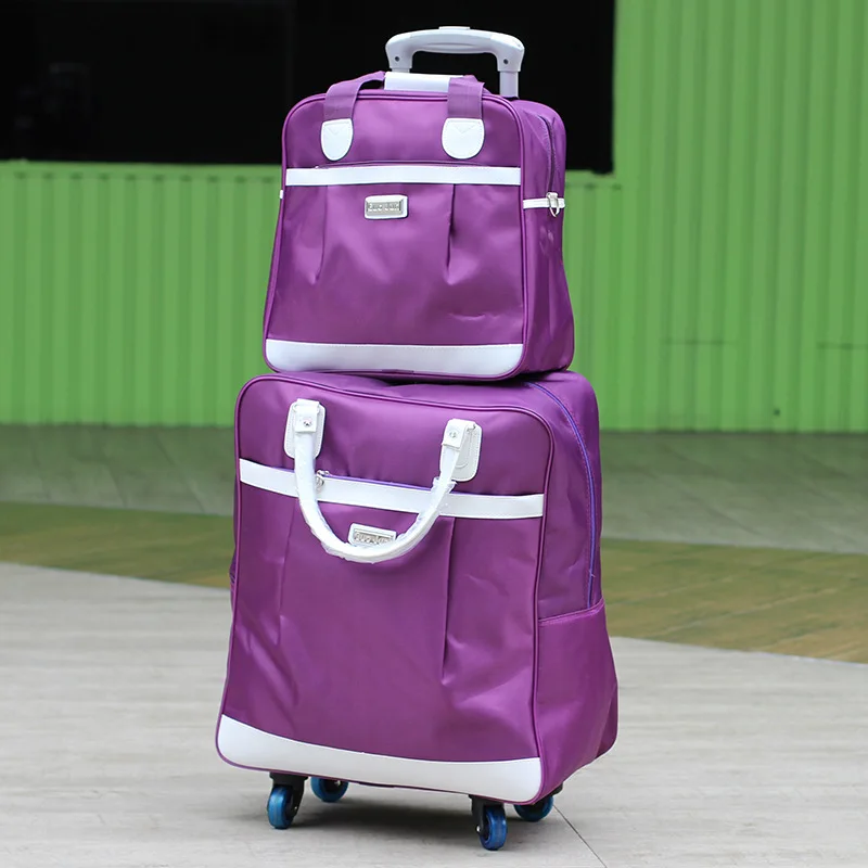 4 Wheels Luggage with Handbag Set Suitcase Spinner Softshell lightweight Expandable Rolling Travel Jungle Softside Upright 2PCS