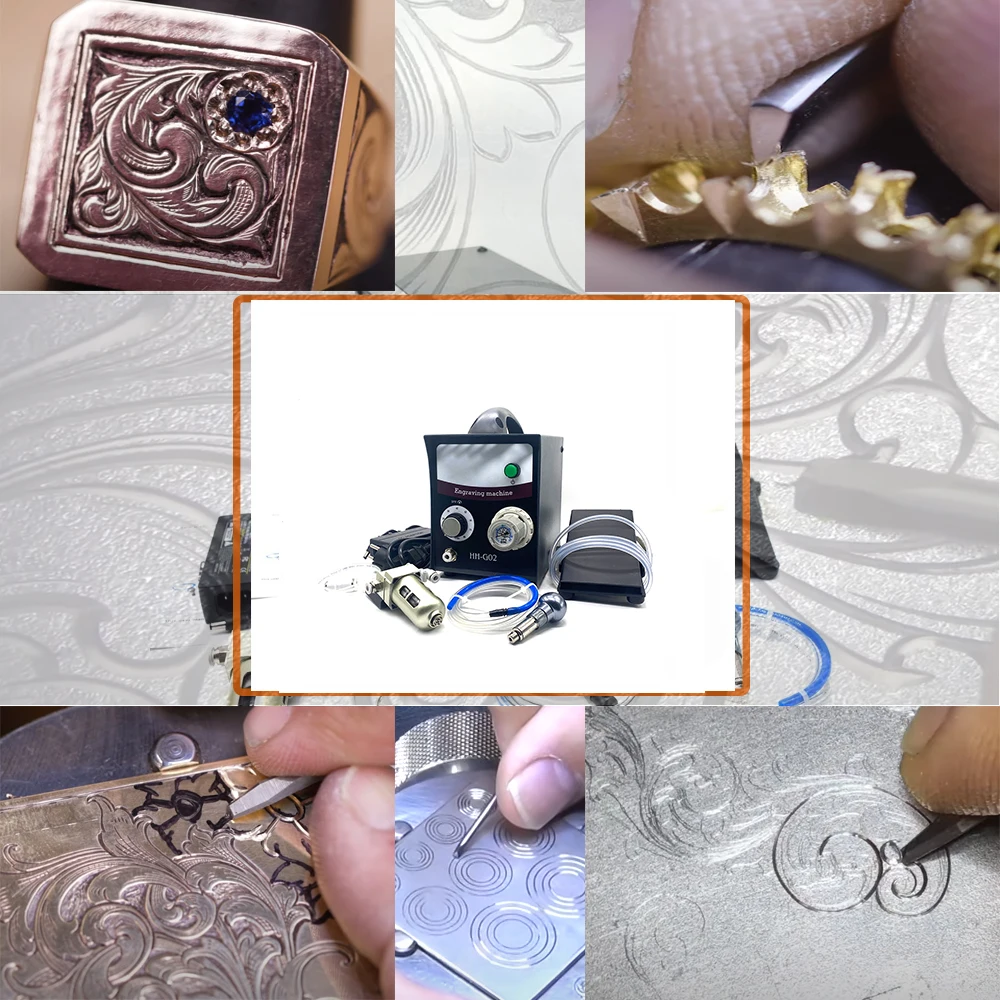 HH-G02 High Quality Single-Head 110V/220V Pneumatic Engraving Machine Micro-Setting Reel Bead Edge Carving for Jewelry