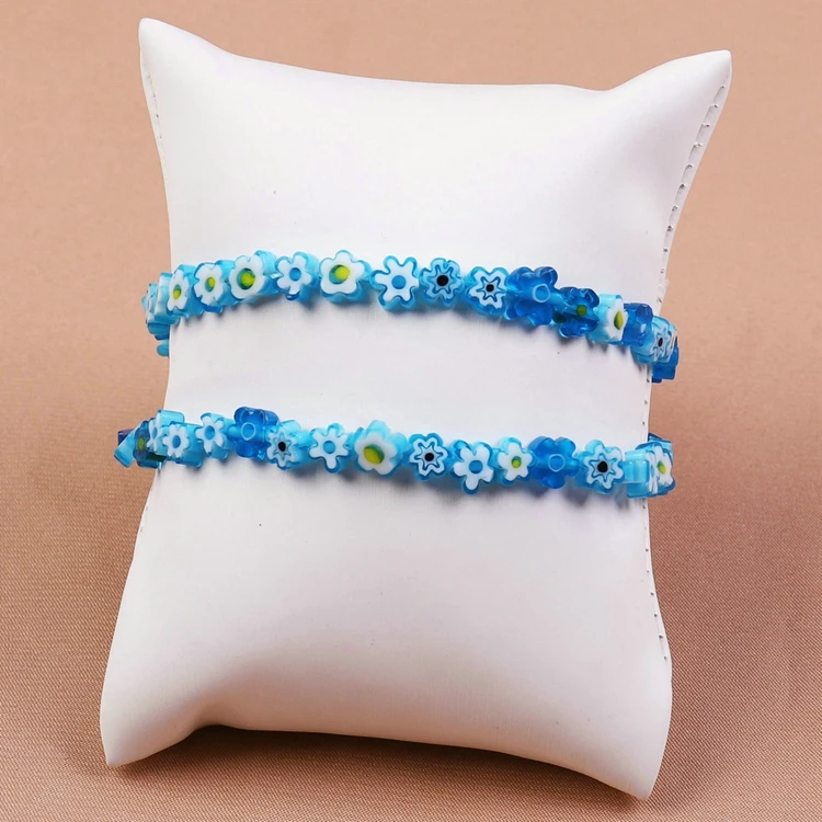 Hot Sale Flower Coloured Glaze  Bead Gemstones Loose Gems Chains Candy Color Jewelry Making DIY