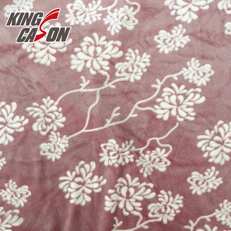 KINGCASON Factory Direct Skin-friendly flower Printed Low-weight super soft fleece fabric For Bed sheets