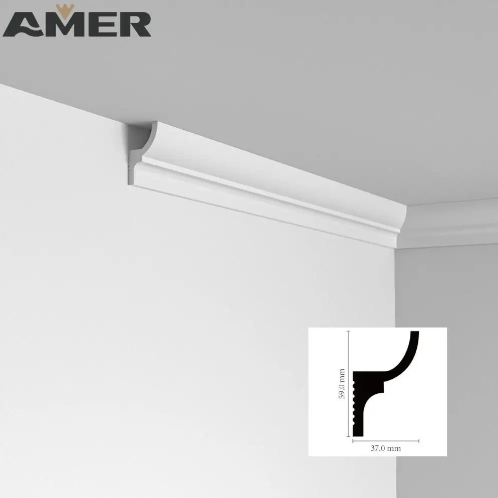 Amer Factory wholesale White Primed Pine Mdf Mouldings Modern Interior Decoration Moulds Waterproof Skirting Baseboard Moulding
