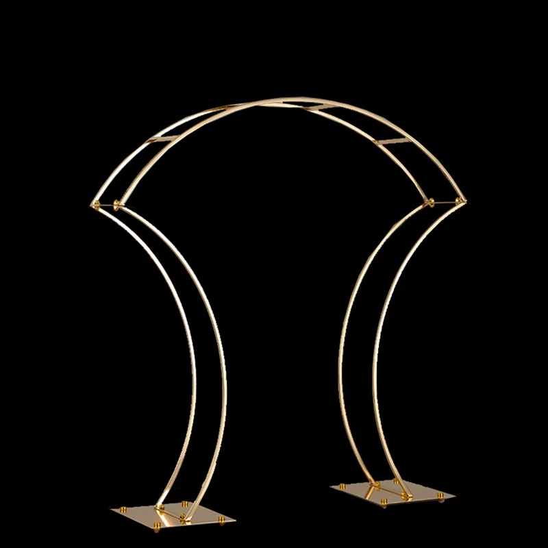 Wedding party stage decoration moon heart shape metal stand backdrop wedding props ornamental arch geometric road guide