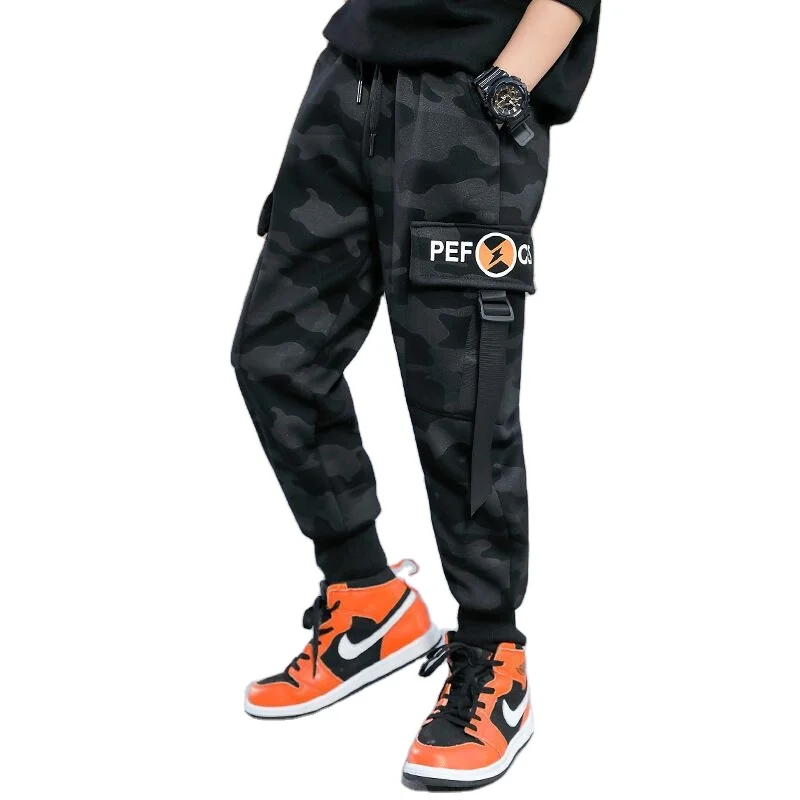 Army relaxed fit Military techwear streetwear Joggers cargo tactical pants for 5-17 years boy
