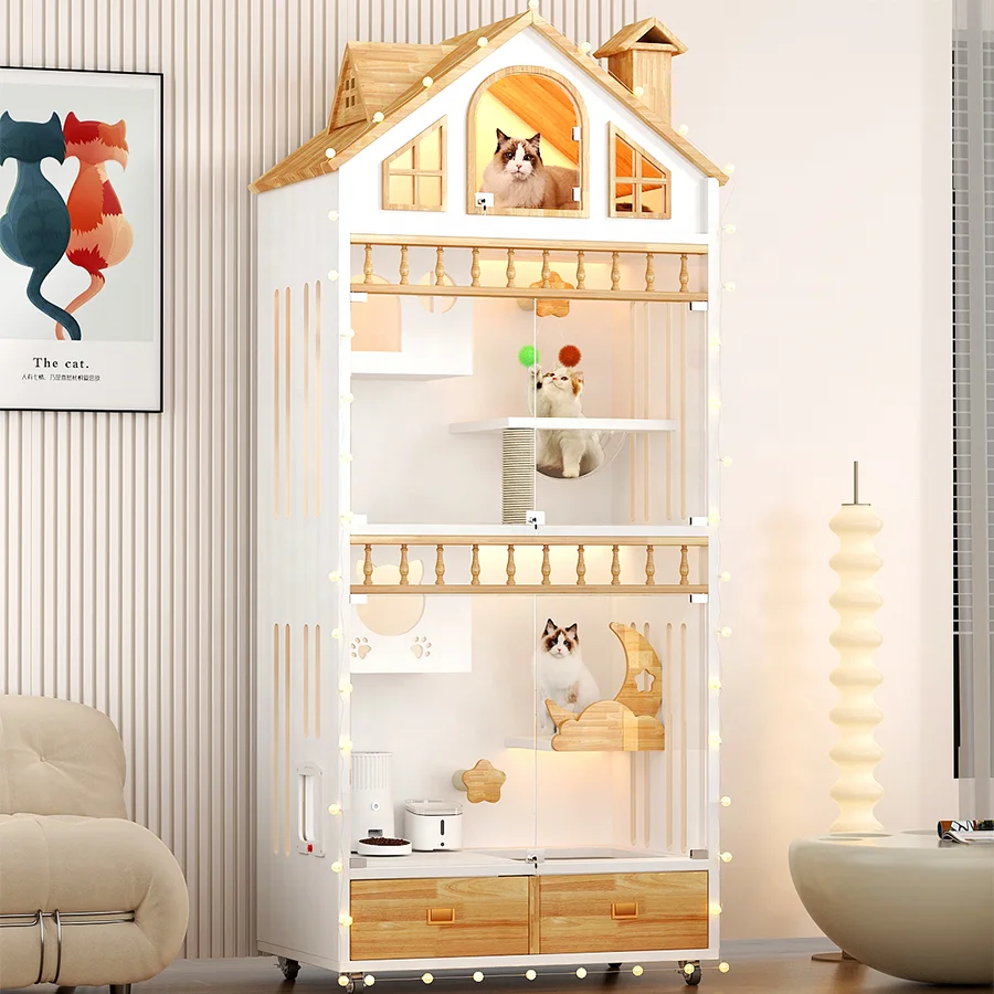 High Quality Cat House Cat House with Bed Sisal Scratching Pole Jumping Platform Cat Villa
