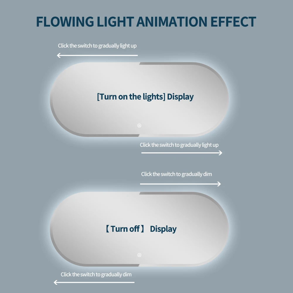 New design smart bath mirrors with lights bathroom makeup mirror with time display