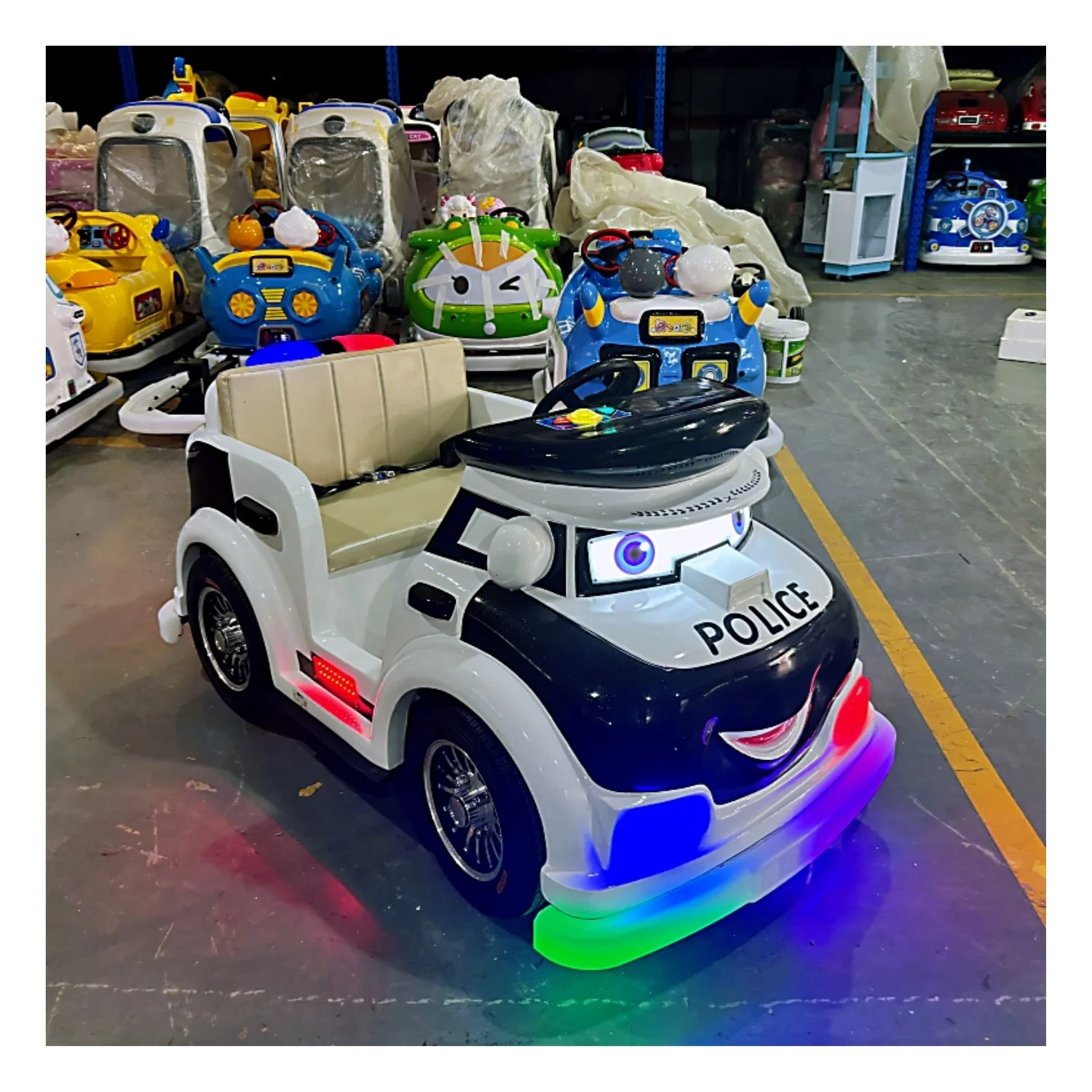 Mini Amusement Park Rides Bumper Buddy Ride On Police Kids Electric Bumper Car For Kids & Adults