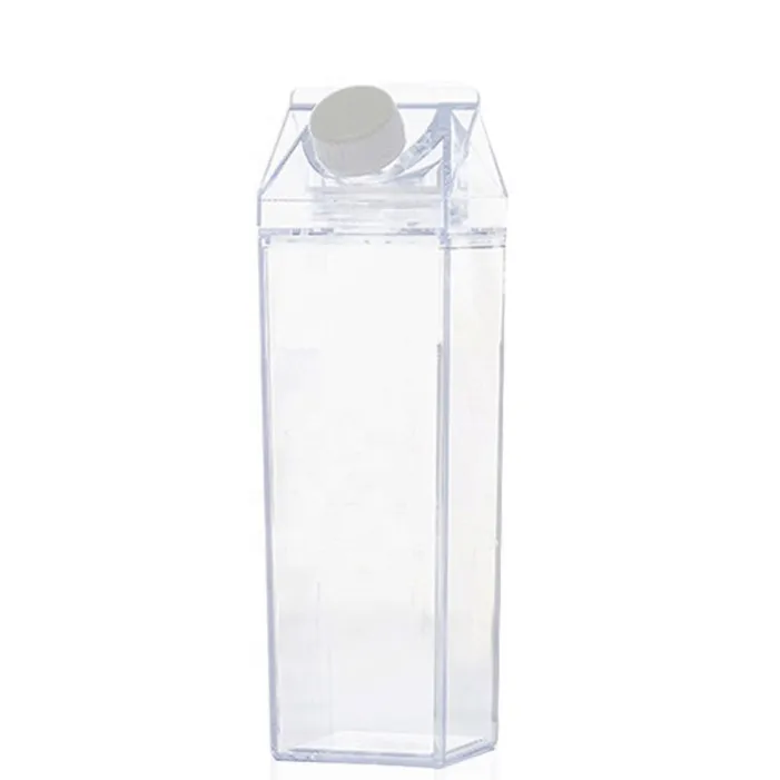 500ml Bpa Free 1000ml Transparent Square Clear milk tea bottle plastic Milk Carton Water Bottle