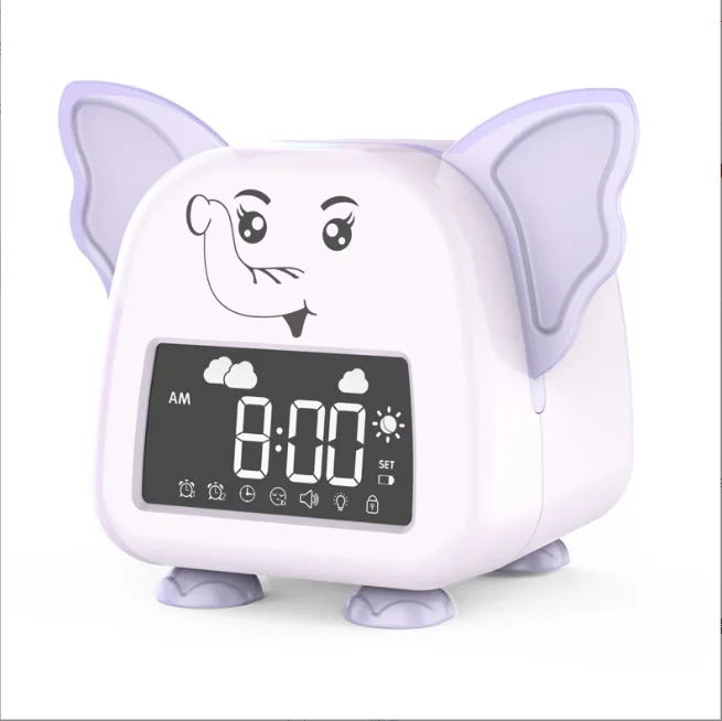 2022 New Baby Children Sleep Trainer Clock Lights digital kids desk alarm clock nap night light table smart cartoon clock