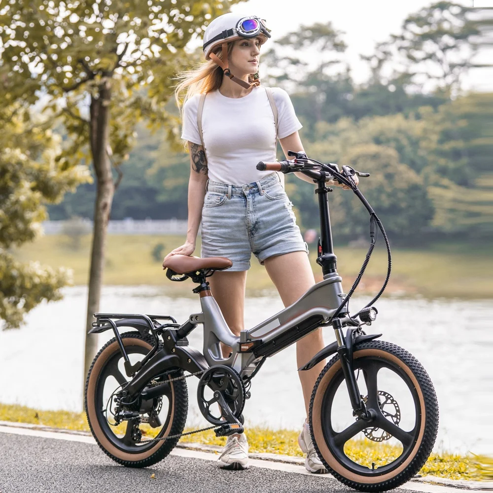 JIMOVE New Design 20inch Magnesium Alloy Portable Full Suspension Ebike for Adult Lithium Battery 48V 350W Electric Folding Bike