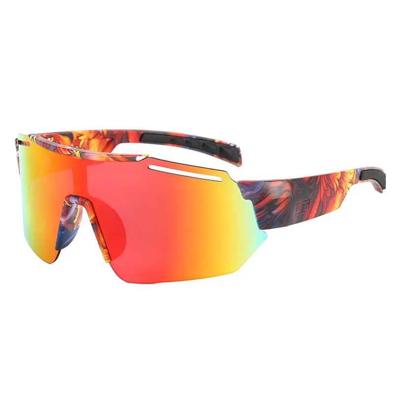 2022 Fashion Brand Designer Cycling Night Vision Glasses Colorful Outdoor Sports Large One Piece Sunglasses