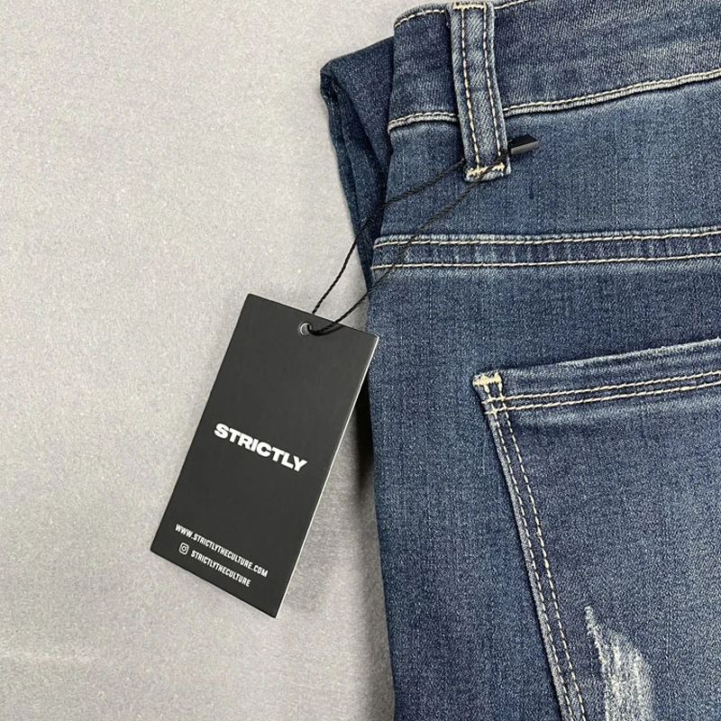Luxury Jeans Hang Tag Custom Paper Hang Tags With String, Clothing Garment Hanging Tags Labels With Brand Logo