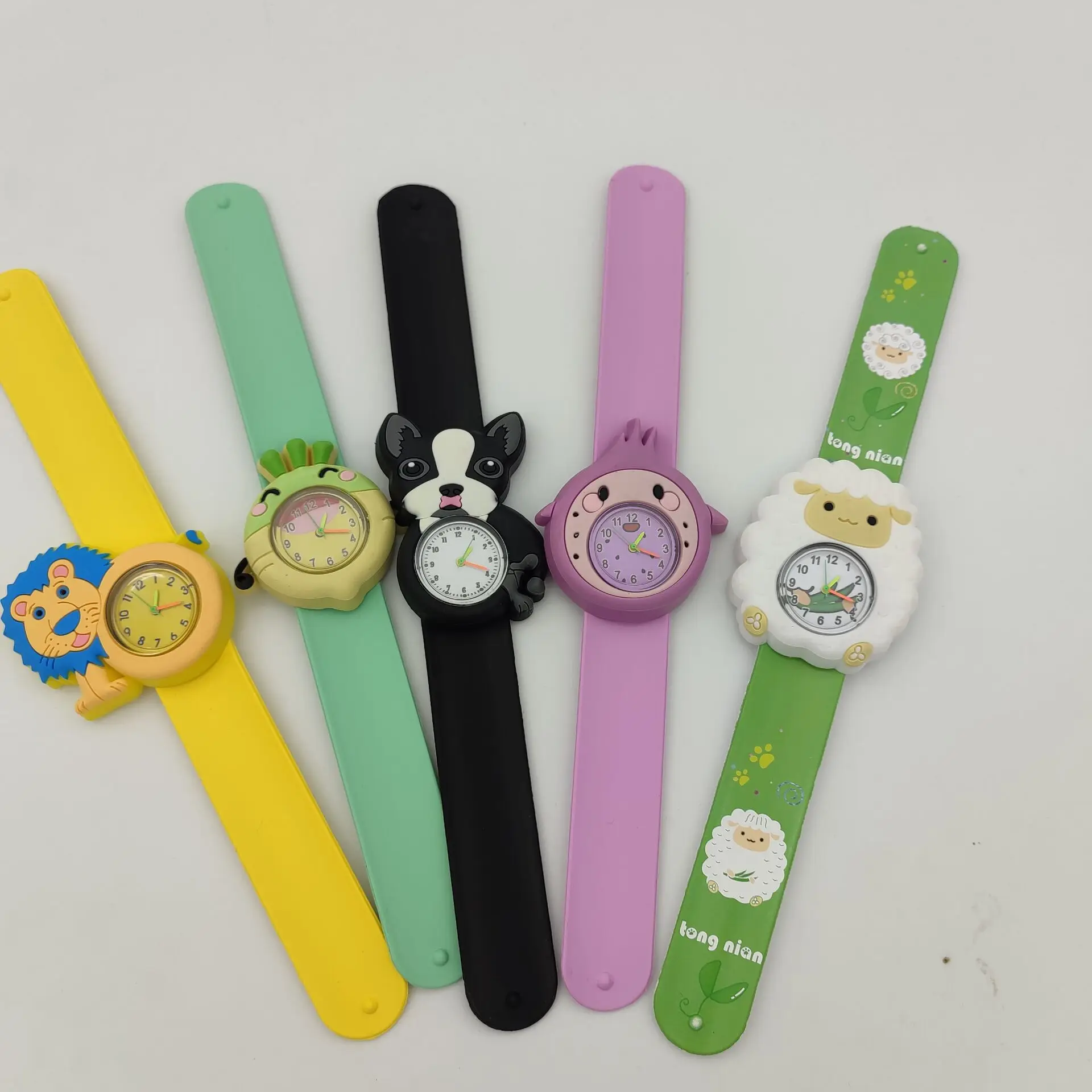 round dial silicone wristband Watch kids slap digital watches